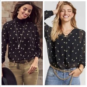 CAbi Semi Sheer Floral Blouse top 5338